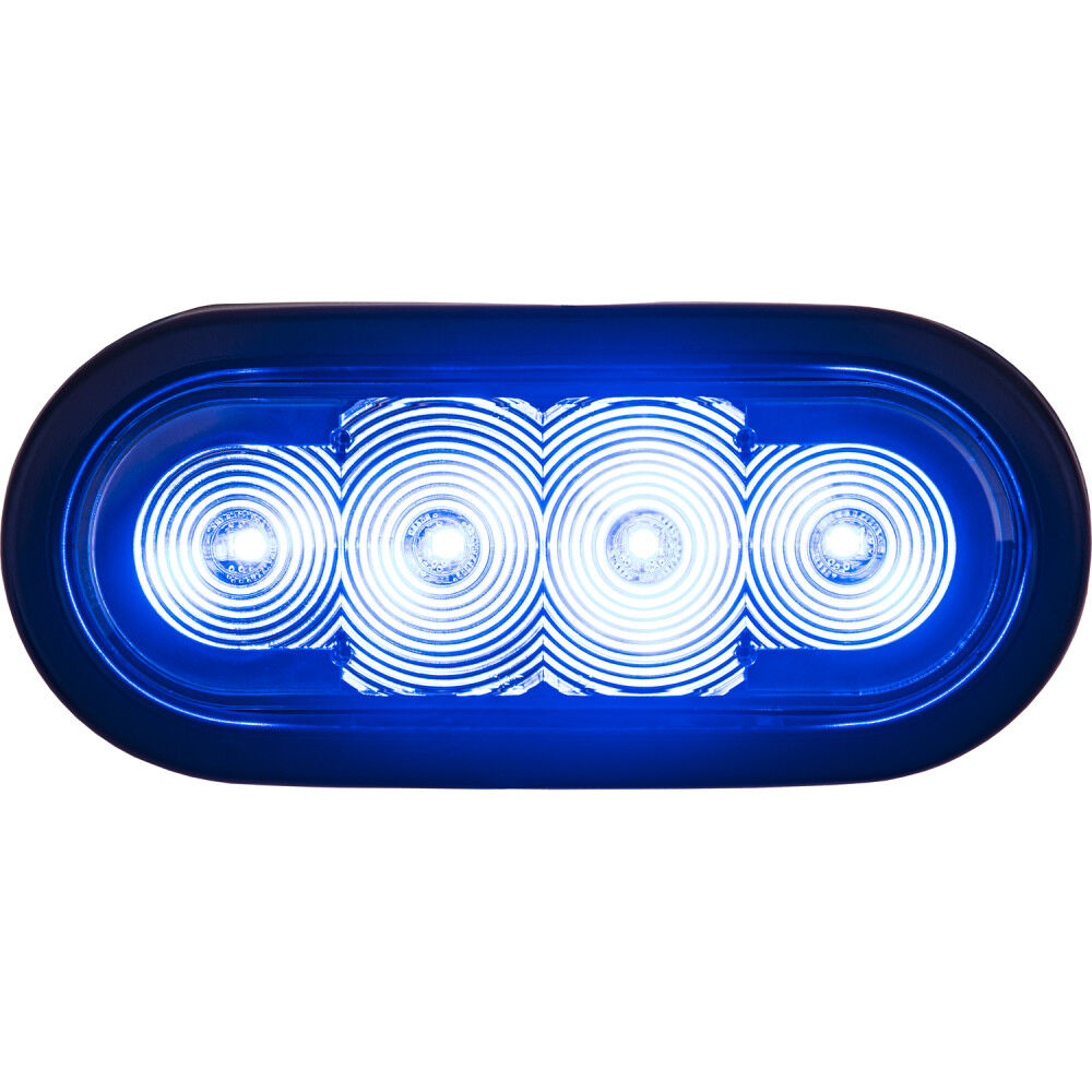 6 Inch LED Oval Strobe Light with Blue LEDs and Clear Lens SL62CB