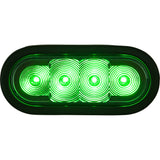 Products Company 6 Inch LED Oval Strobe Light with Green LEDs and Clear Lens SL62GO