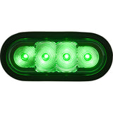 6 Inch LED Oval Strobe Light with Green LEDs and Clear Lens SL62GO