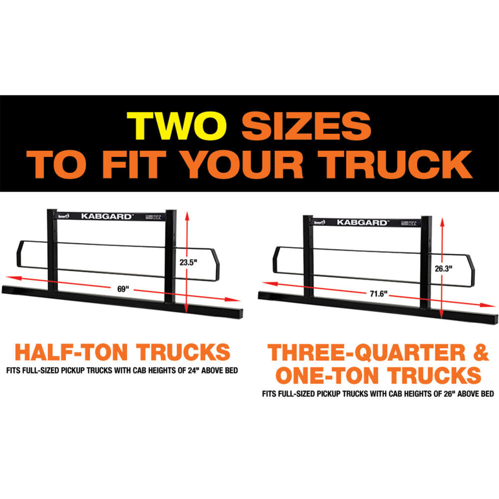 69 In KabGard Heavy-Duty Steel Pickup Truck Headache Rack Bundle 85104