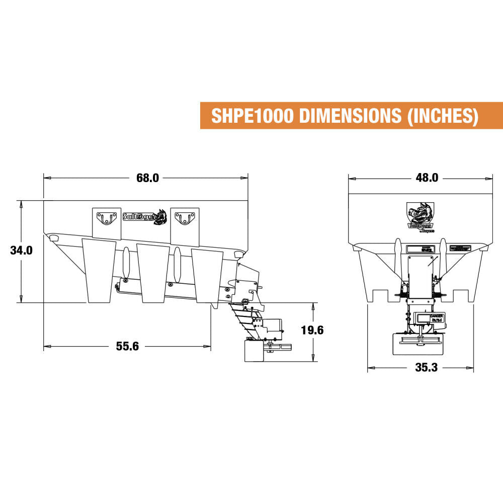 SaltDogg 1.0 Cubic Yard Electric Black Poly Hopper Spreader SHPE1000