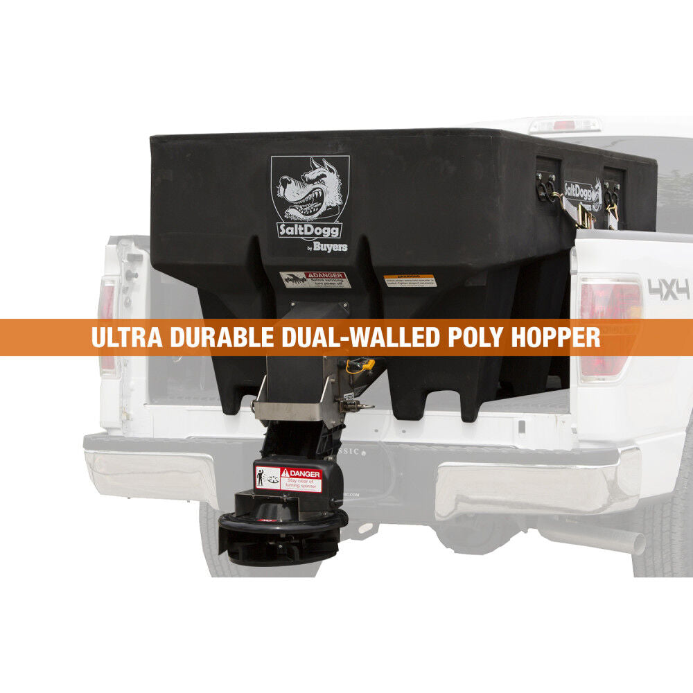 SaltDogg 1.0 Cubic Yard Electric Black Poly Hopper Spreader SHPE1000