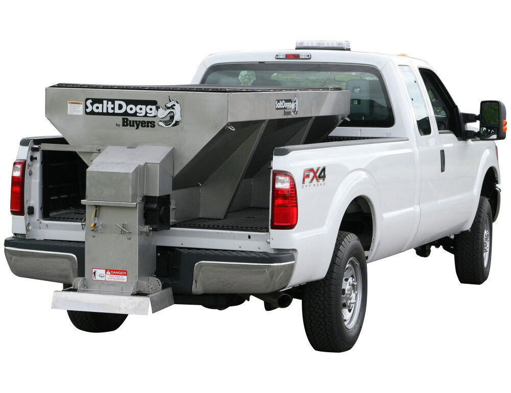 SaltDogg 7ft 1.8 Cubic Yard Gas Stainless Hopper Spreader with Extended Chute 1400252SS