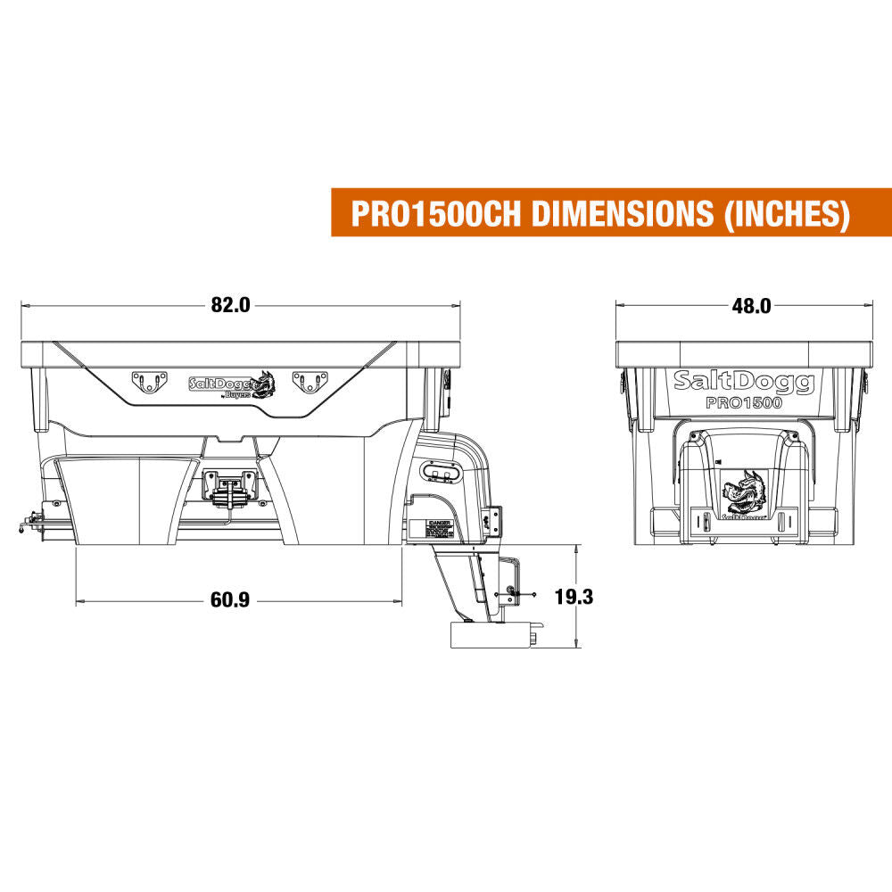 2528-lb Capacity Vehicle Mounted Spreader PRO1500CH