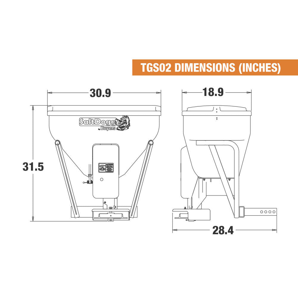 SaltDogg TGS02 4 Cubic Foot Tailgate Spreader TGS02