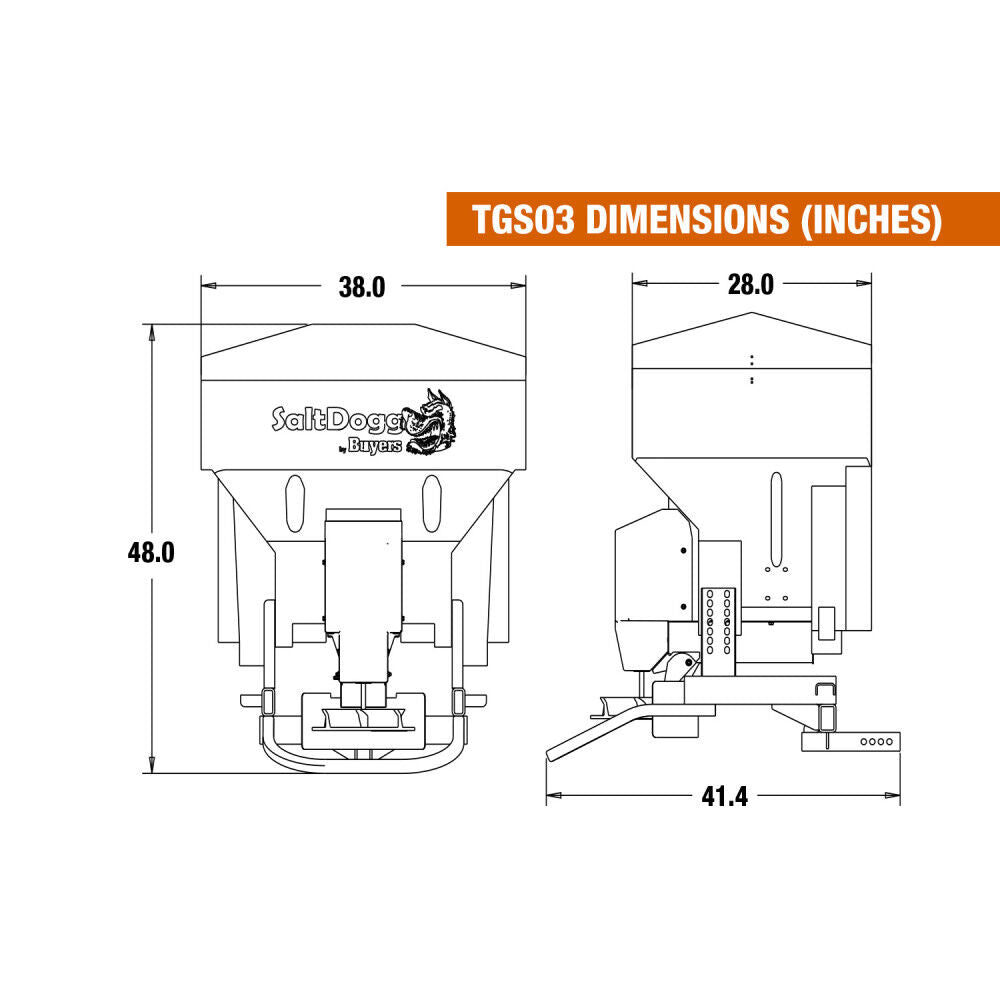 SaltDogg TGS03 8 Cubic Foot Tailgate Spreader TGS03