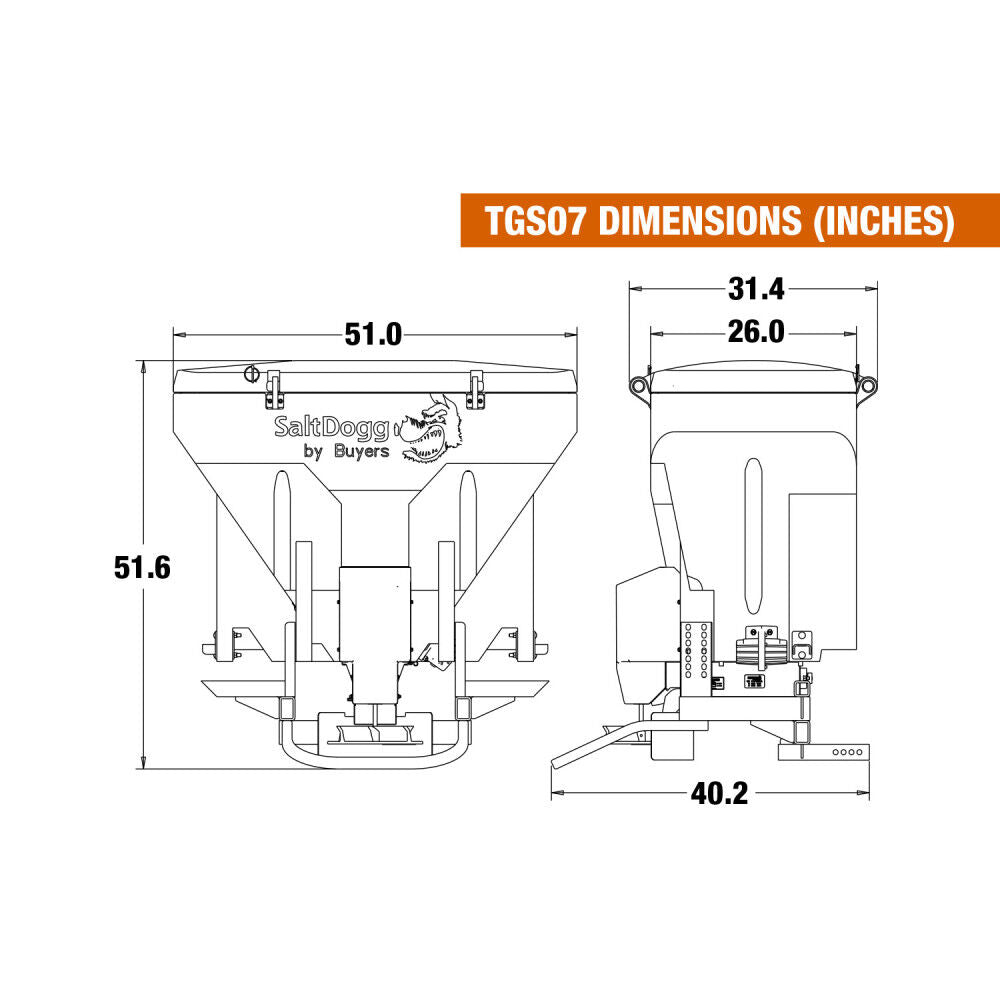 SaltDogg TGS07 11 Cubic Foot Tailgate Spreader TGS07