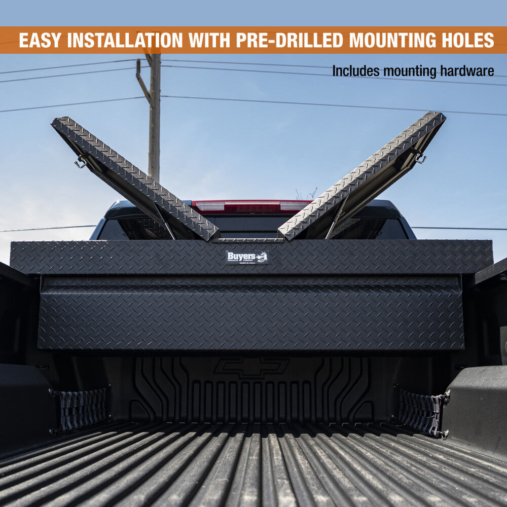 Truck Box 18x20x71 Textured Matte Black Diamond Tread Aluminum Gull Wing 1722410