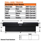 Truck Box 18x27x71 Textured Matte Black Diamond Tread Aluminum Gull Wing 1722420