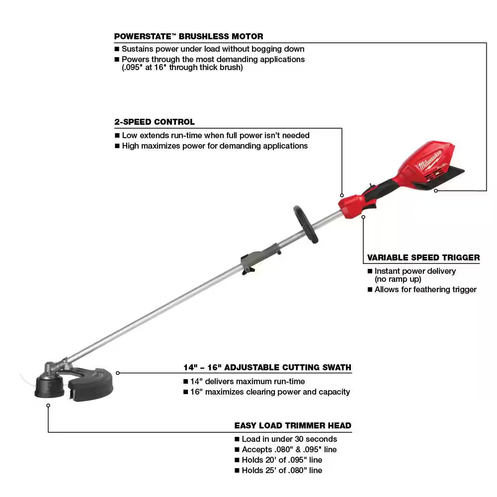 M18 FUEL 18V Lithium-Ion Cordless Brushless String Trimmer with Attachment Capability with M18 6-Port Batterycharger