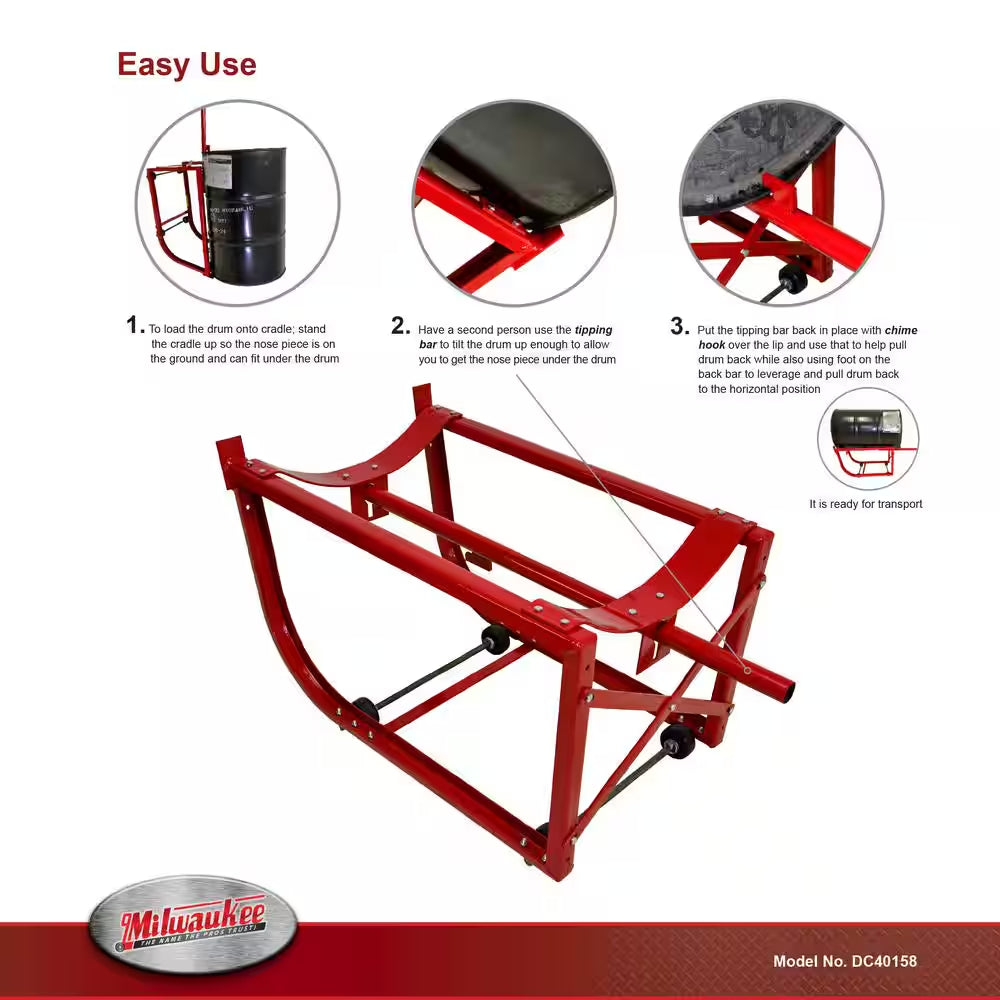 600 Lb. Capacity Drum Cradle