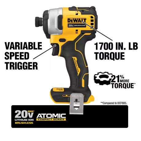 ATOMIC 20V MAX Li-Ion Brushless Cordless Compact 1/4 In. Impact Driver Kit and 20V Compact Recip Saw