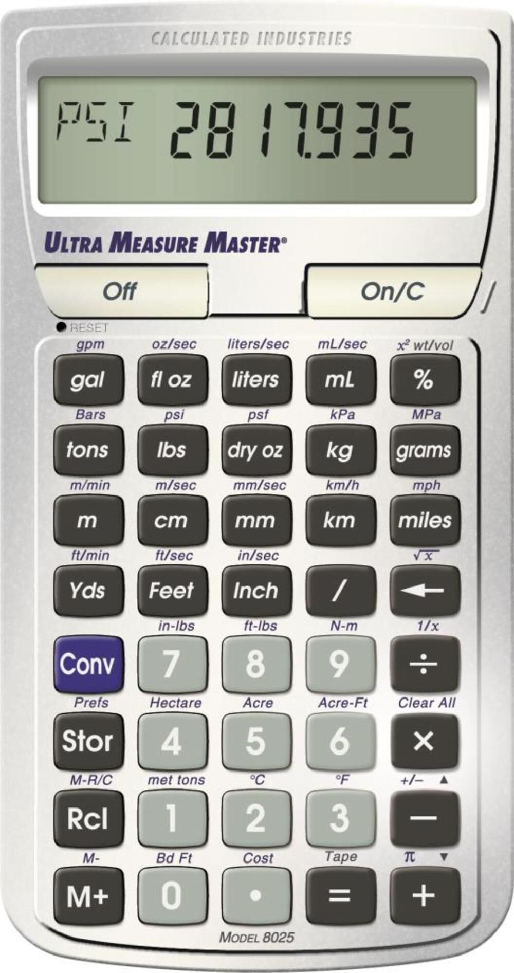 U.S. Standard to Metric Conversion Calculator 8025