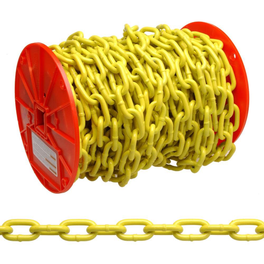 1/4in Grade 30 Proof Coil Chain Yellow Polycoat 60' Per Reel PD0722127