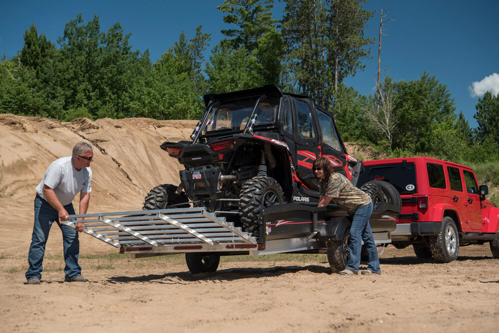 XRT 11-73 2380 lbs Utility Trailer with 14 in. Tires Mag Rims and Bi-fold Ramp 550-73001-01