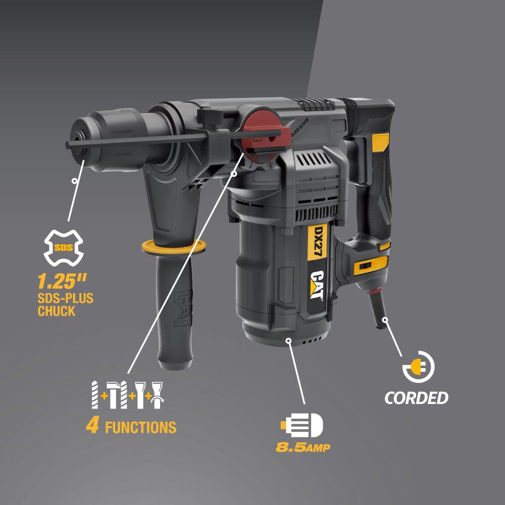 12.5-Amp 1-1/4 in SDS-Plus Rotary Hammer Drill DX27U