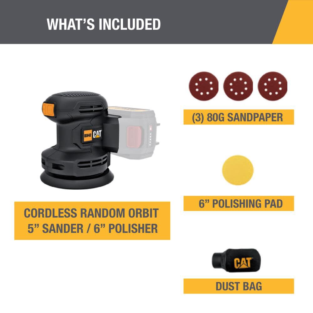 18V 1 FOR ALL Random Orbit 5 in Sander/6 in Polisher Cordless (Bare Tool) DX42B