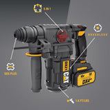 18V 1 in Cordless SDS-Plus Rotary Hammer Drill with Two Batteries DX21