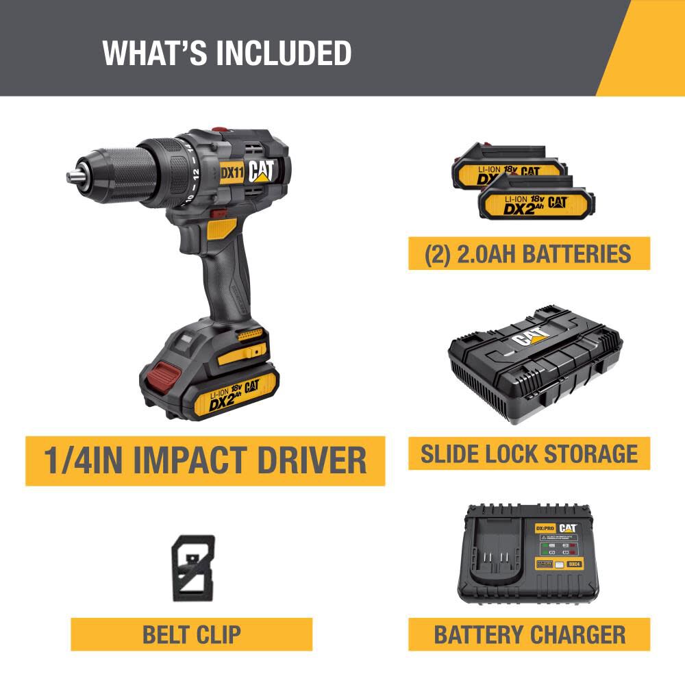 18V 1/2 in Cordless Drill/Driver with Brushless Motor and Two Batteries DX11