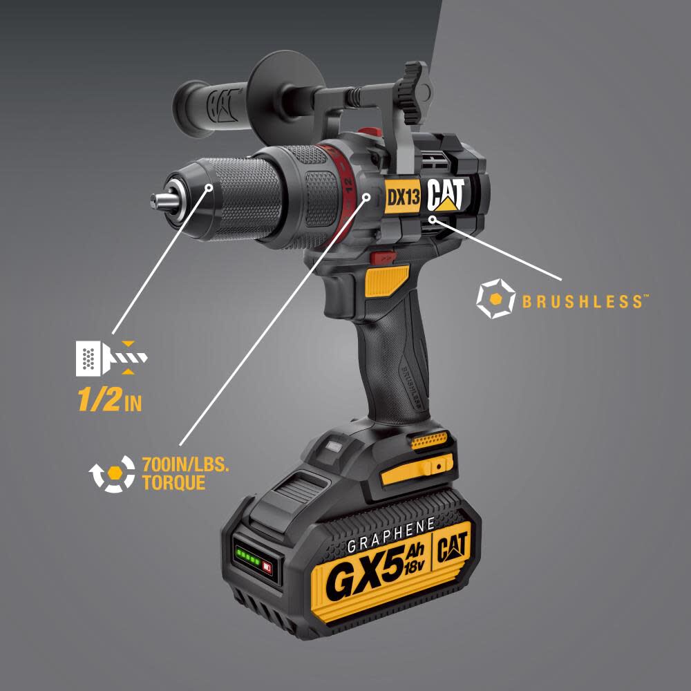 18V 1/2 in Cordless Hammer Drill with Graphene Battery DX13