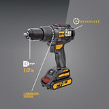 18V 1/2 in Cordless Hammer Drill with Two Batteries and Charger DX12