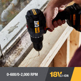 18V 1/2 in Cordless Hammer Drill with Two Batteries and Charger DX12