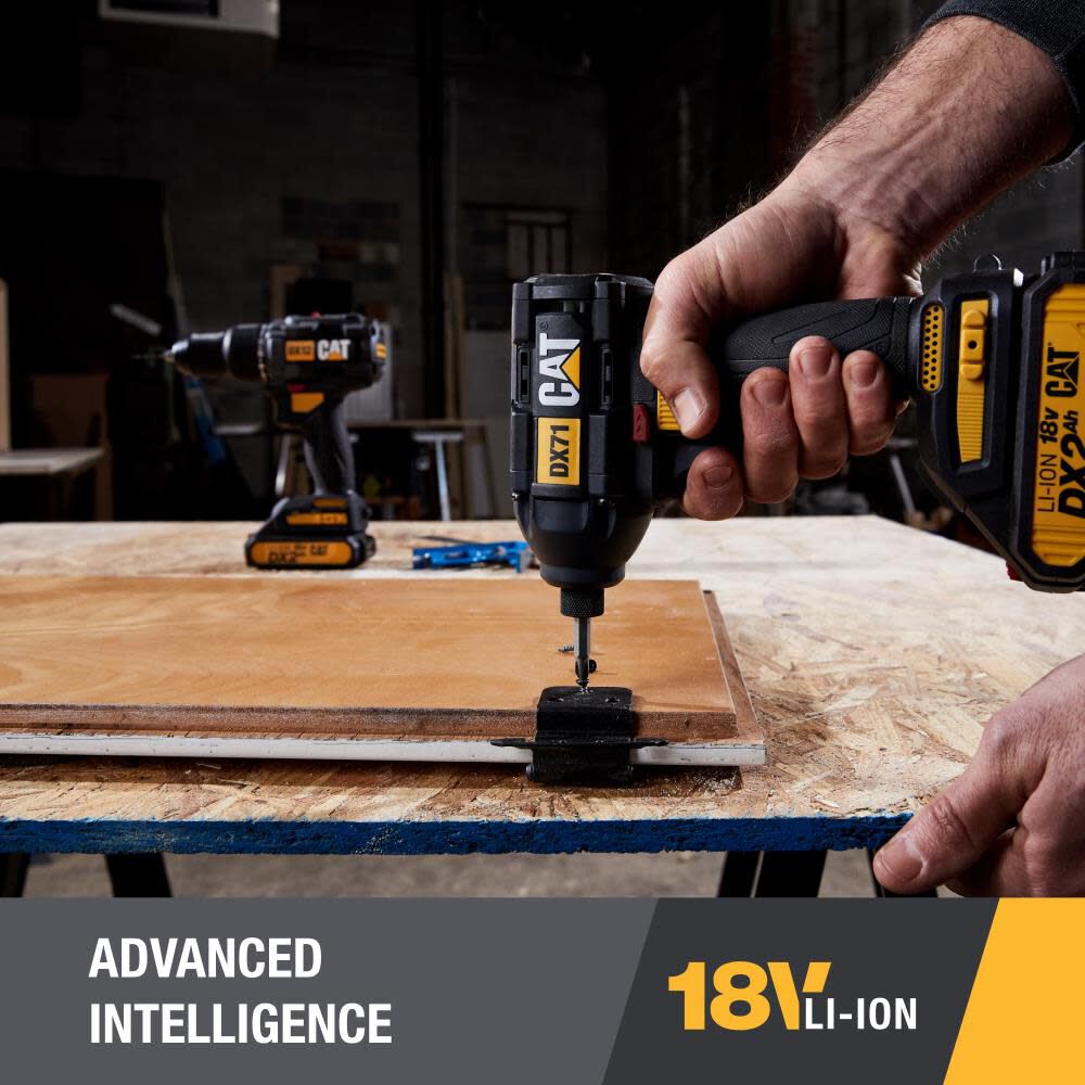 18V Cordless Hammer Drill and Impact Driver Combo Kit with Two Batteries DX12K