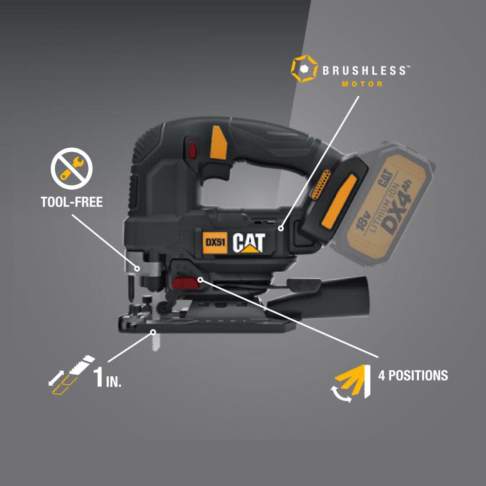 18V Cordless Jig Saw with Brushless Motor Bare Tool DX51B DX51B