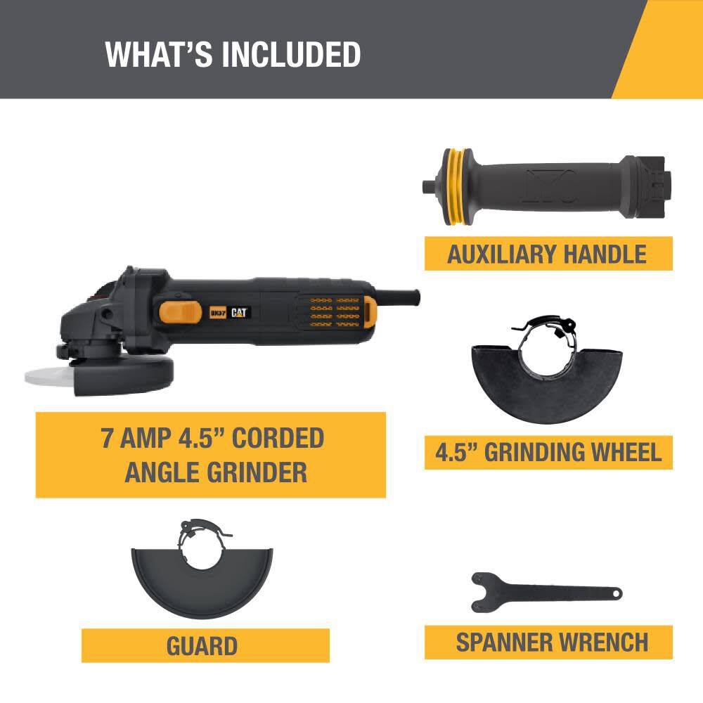 7-AMP 4.5 in Corded Angle Grinder DX37U