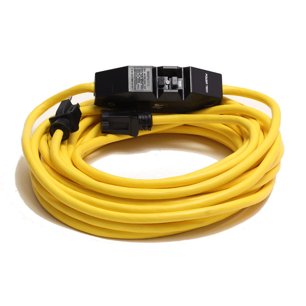 Power Tech 100 ft 12/3 SJTW Yellow Extension Cord D18012100