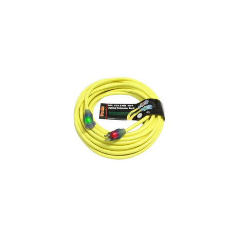 ProGlo 50 ft 12/3 SJTW Yellow Coldweather Lighted Extension Cord D17443050