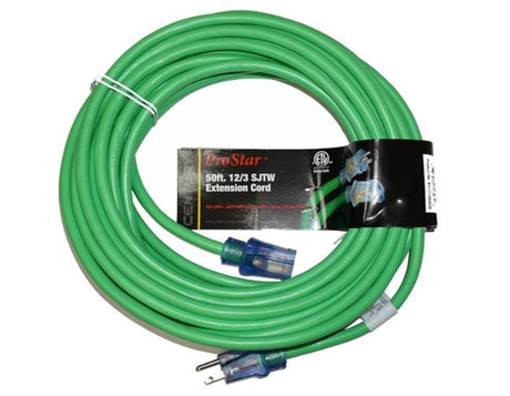 ProStar 50 ft 12/3 SJTW Green Lighted Extension Cord D11712050GN