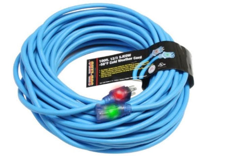 Sub Zero 100 ft 12/3 SJEOW Blue Coldweather Extension Cords D16821100