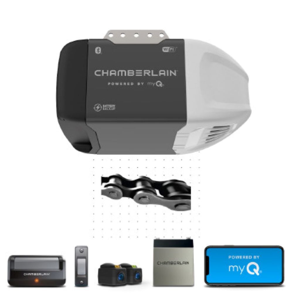 Garage Door Opener 1/2 HP Wi-Fi Chain Drive with Battery Backup C2212T