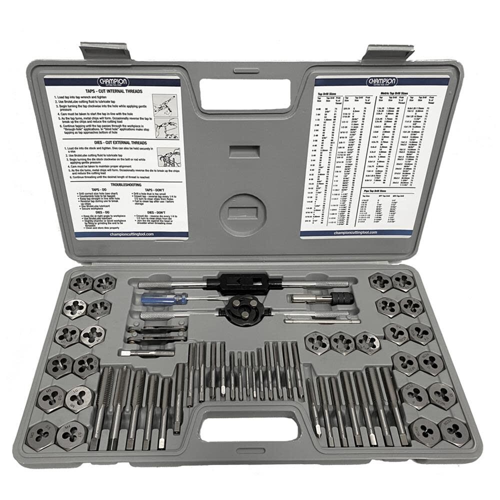 60 pc NC NF Metric Tap & Die Set CS60P