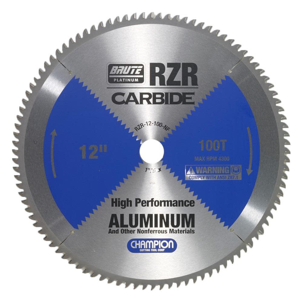 Carbide Tipped Circular Saw Blade 12in (Aluminum/Non-Ferrous Cutting) RZR-12-100-NF