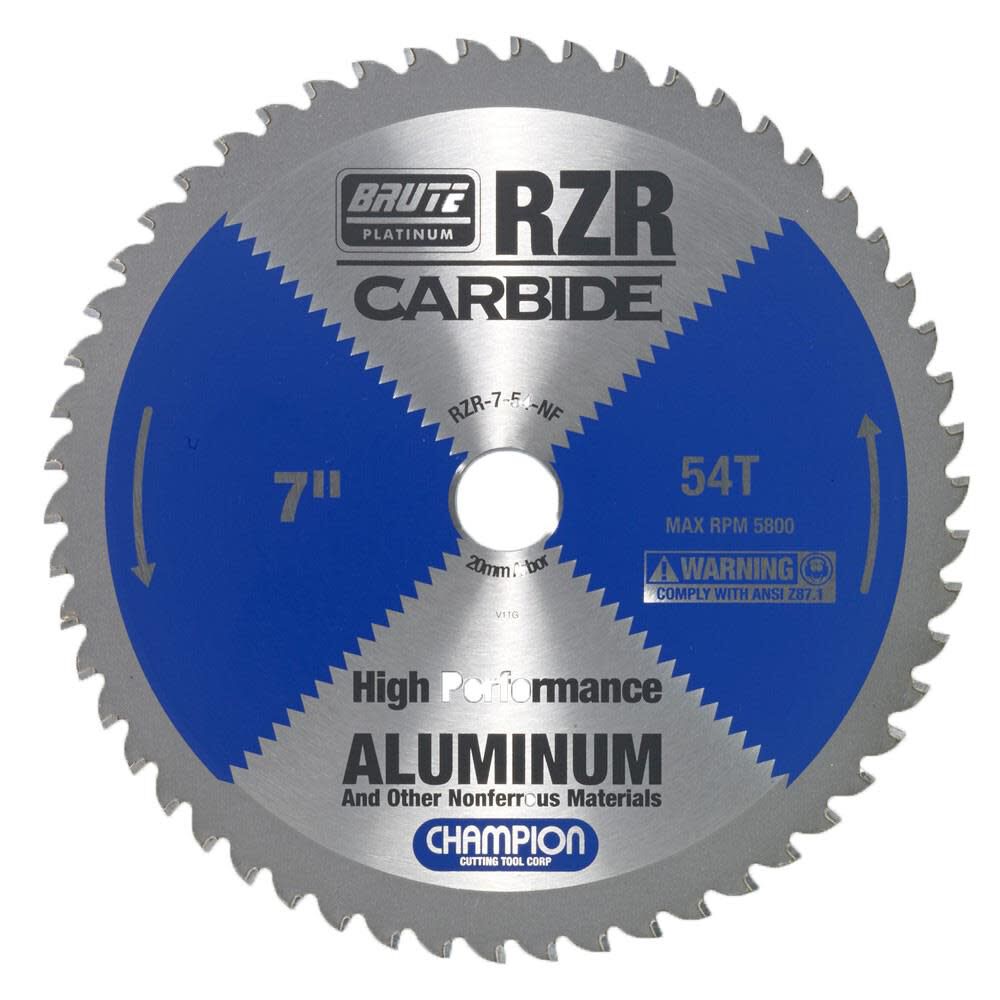 Carbide Tipped Circular Saw Blade 7in (Aluminum/Non-Ferrous Cutting) RZR-7-54-NF