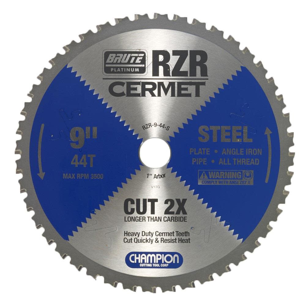 Cermet Tipped Circular Saw Blade 9in (Steel Cutting) RZR-9-44-S