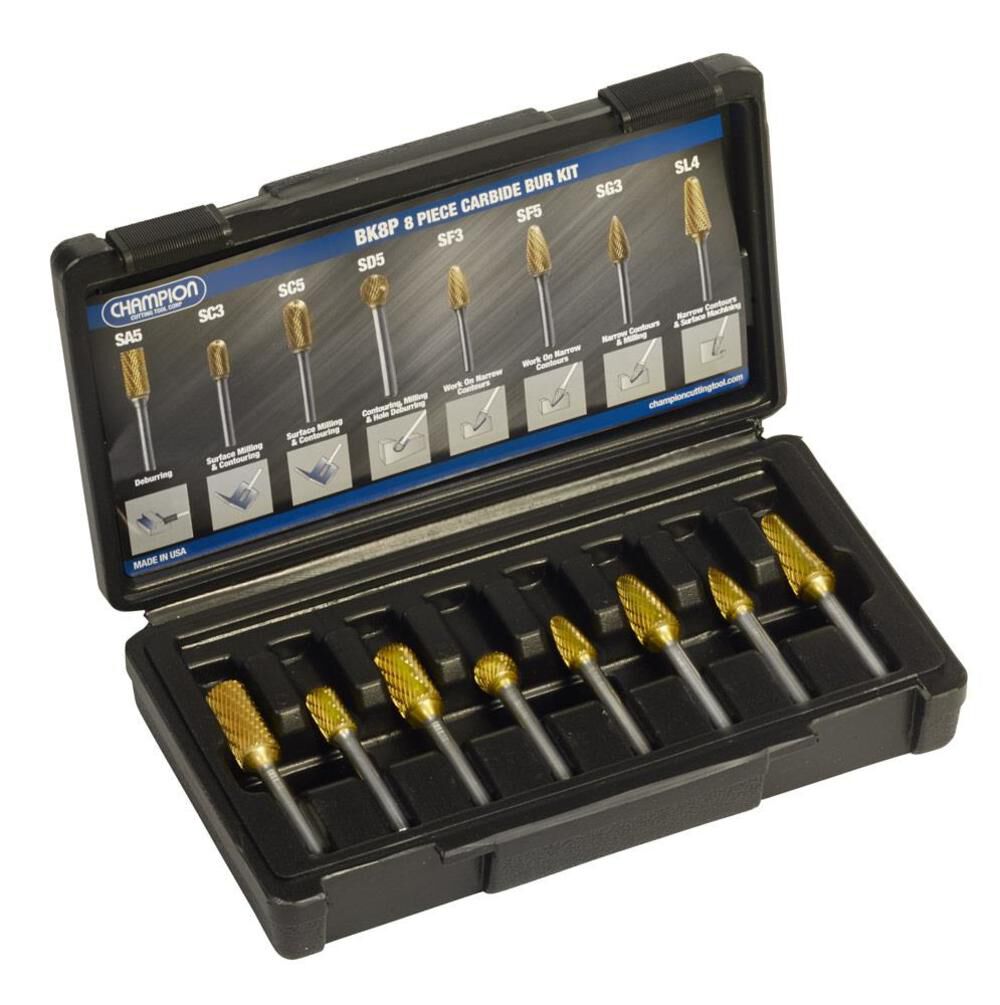 Titanium Coated Bur Kit 8pc BK8P