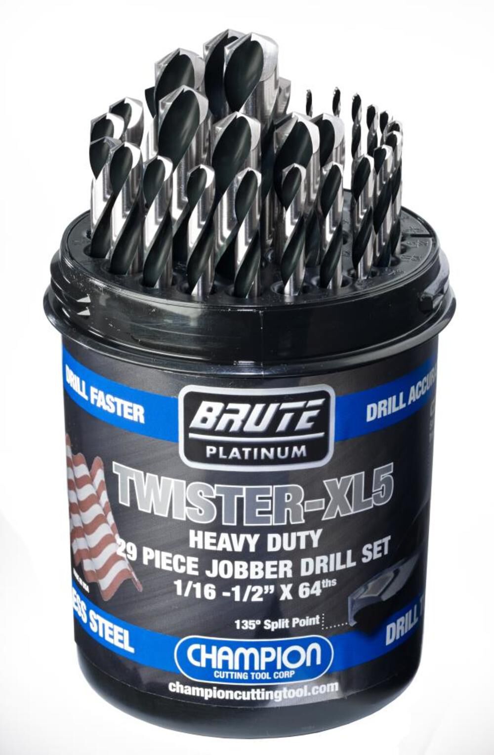 Twister 29 pc Brute Drill Set (1/16- 1/2 x 64)- Jobber TWISTER-XL5