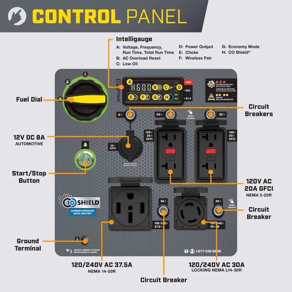 11,000 Watt Wireless Remote Start Home Backup Portable Inverter Generator 201407