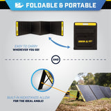 200-Watt Portable Foldable Solar Panels with Extension Cable and Kickstand 201247