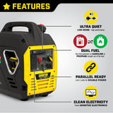 2000-Watt Ultralight Portable Dual Fuel Inverter Generator 200959