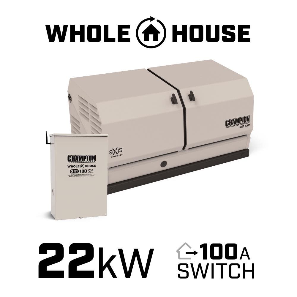 22 kW Home Standby Generator and 100-Amp Automatic Transfer Switch with aXis Technology 201220