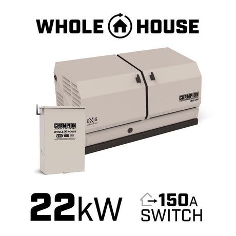 22 kW Home Standby Generator and 150-Amp Automatic Transfer Switch with aXis Technology 201378