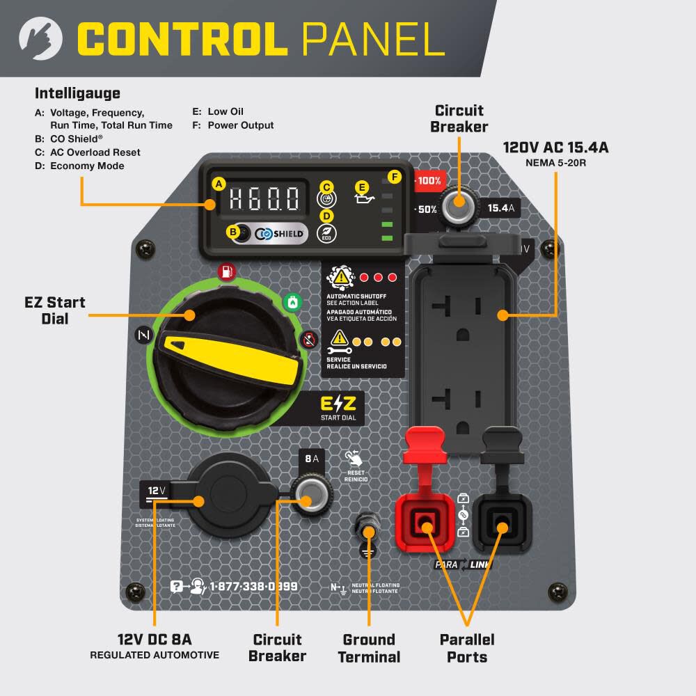 2500-Watt Dual Fuel Portable Inverter Generator with Quiet Technology and CO Shield 201323