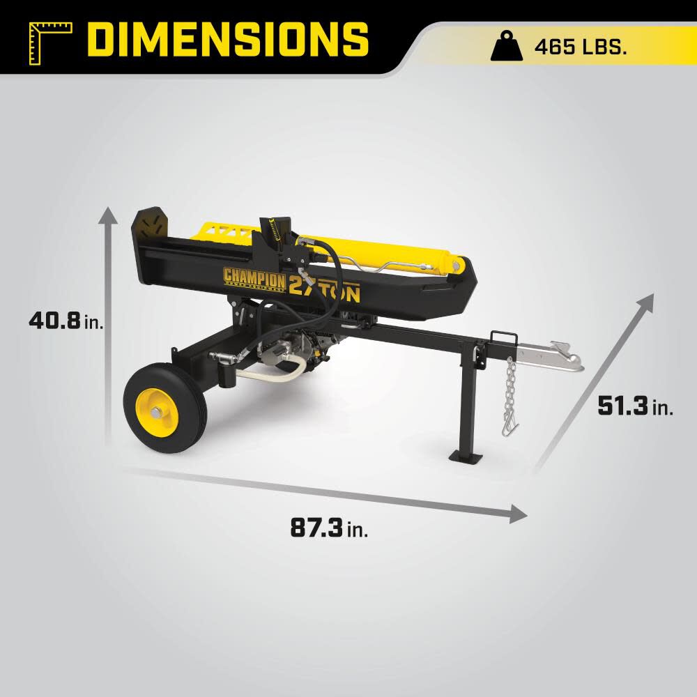 27 Ton Horizontal/Vertical Full Beam Gas Log Splitter with Auto Return 201312