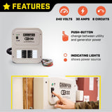 30 Amp Manual Transfer Switch with 25 ft Power Cord and Weather-Resistant Power Inlet Box 201192