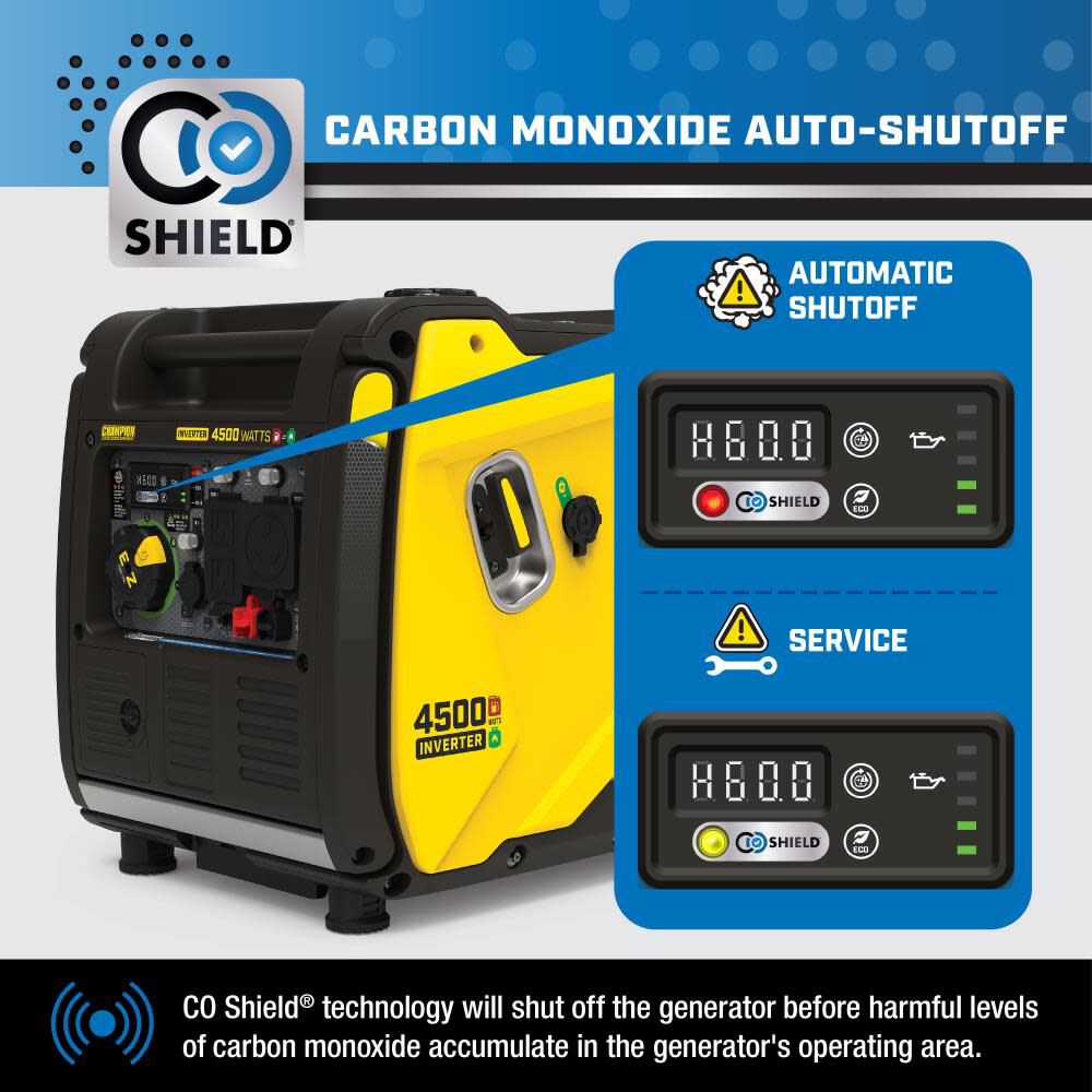 4500-Watt Portable Dual Fuel Inverter Generator with CO Shield 201319