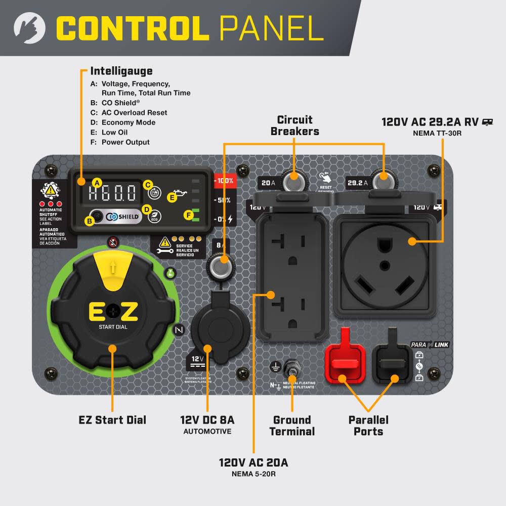 4500-Watt Portable Dual Fuel Inverter Generator with CO Shield 201319